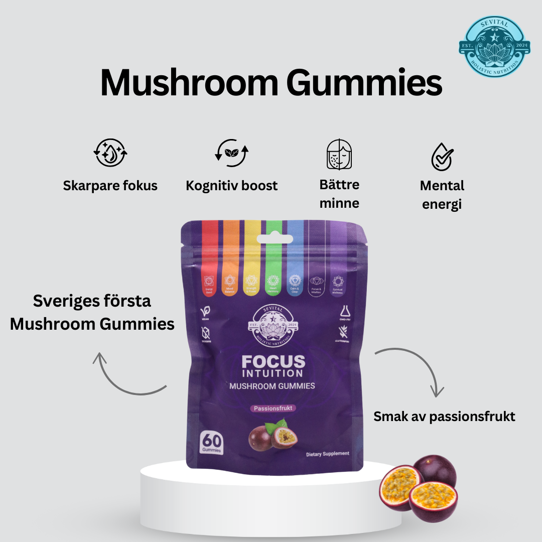Focus & Intuition | Mushroom Gummies | Lion's Mane, Reishi, Cordyceps, Chaga